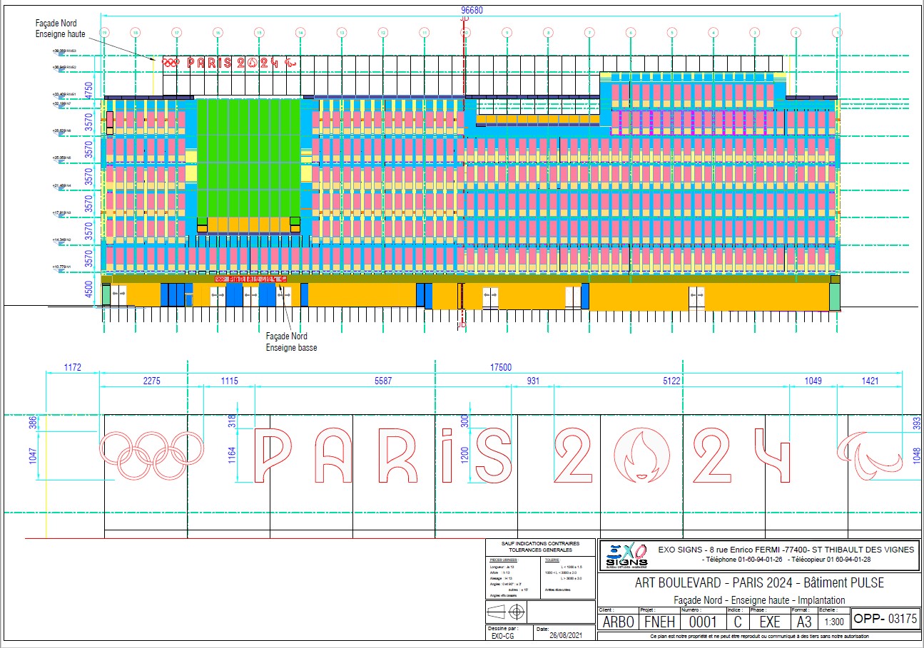 Plan Facade Nord enseigne haute