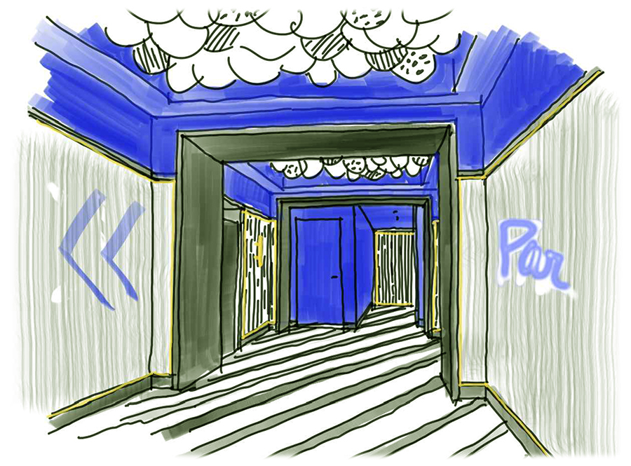 Croquis de la signalétique lumineuse (projet du client)