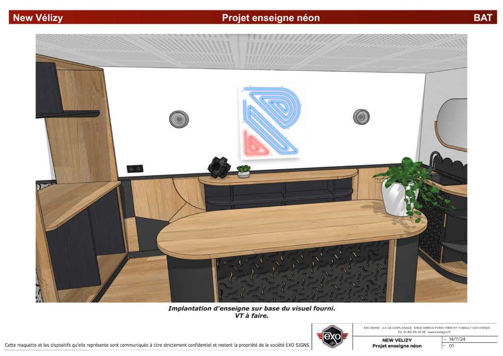 Simulation de pose de l'enseigne - une manière d'inscrire le projet dans la réalité du lieu