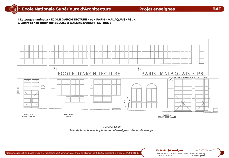 Lettres rétro-éclairées - maquette du projet