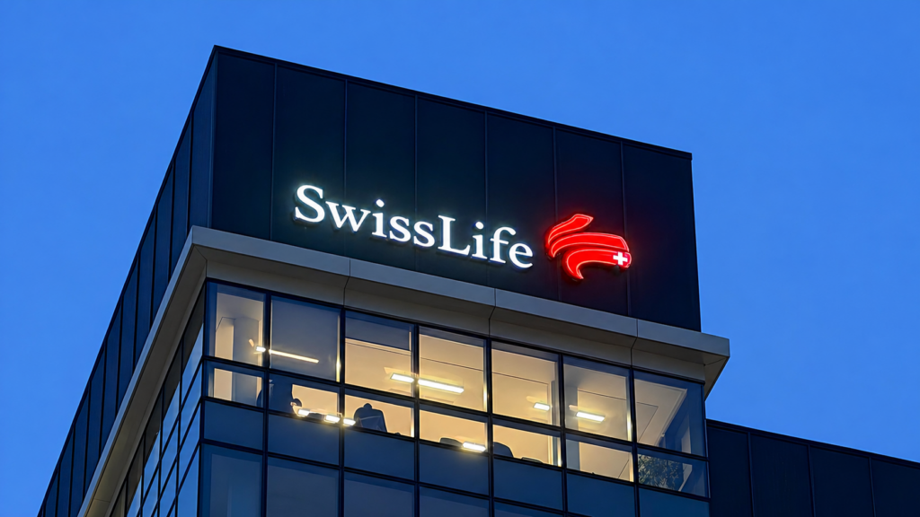 enseigne IGH lumineuse SwissLife sur la Tour Bellini à Puteaux (92)