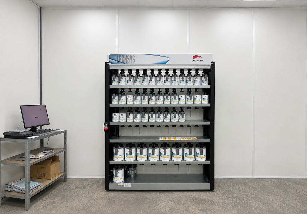 Le systeme Lechsys permet des mélanges de peinture.