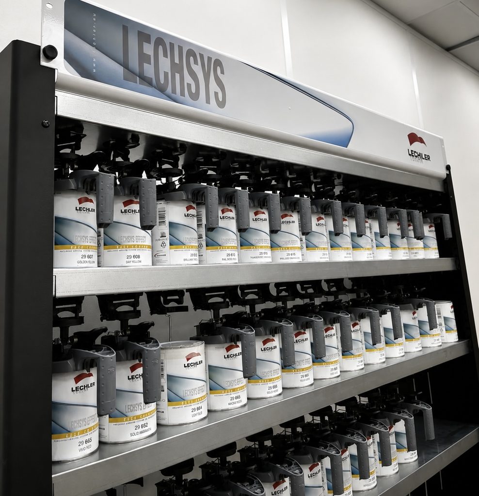 Le systeme Lechsys permet des mélanges de peinture.